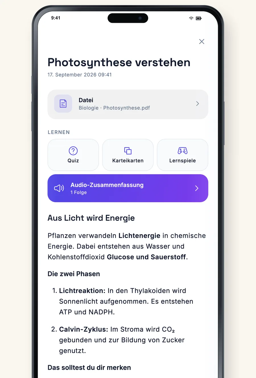 Aus deinen Seiten wird Lernstoff